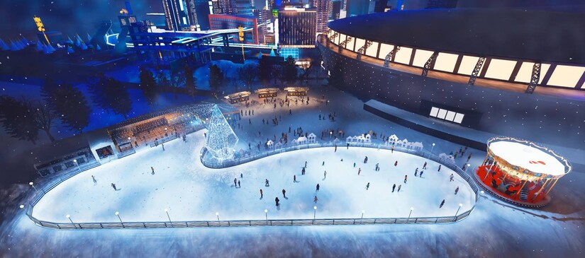 Біля River Mall запрацювала новорічна ковзанка