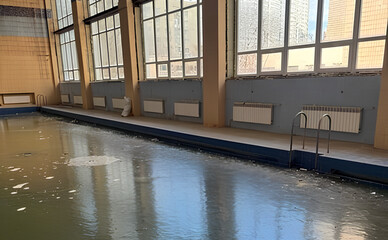 В киевском вузе замерз бассейн, потому что в нем не восстановили окна после июльской атаки