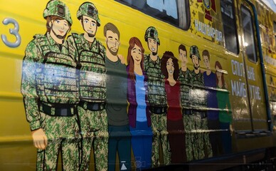 У київському метро запустили брендований вагон до річниці Нацгвардії